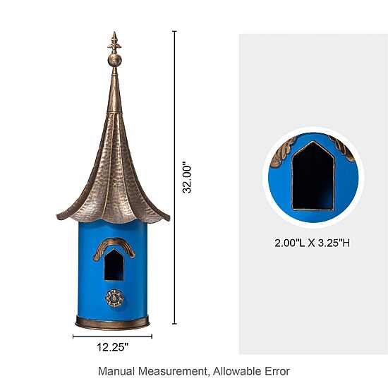 Glitzhome 32" Farmhouse Blue Pagoda Bird House