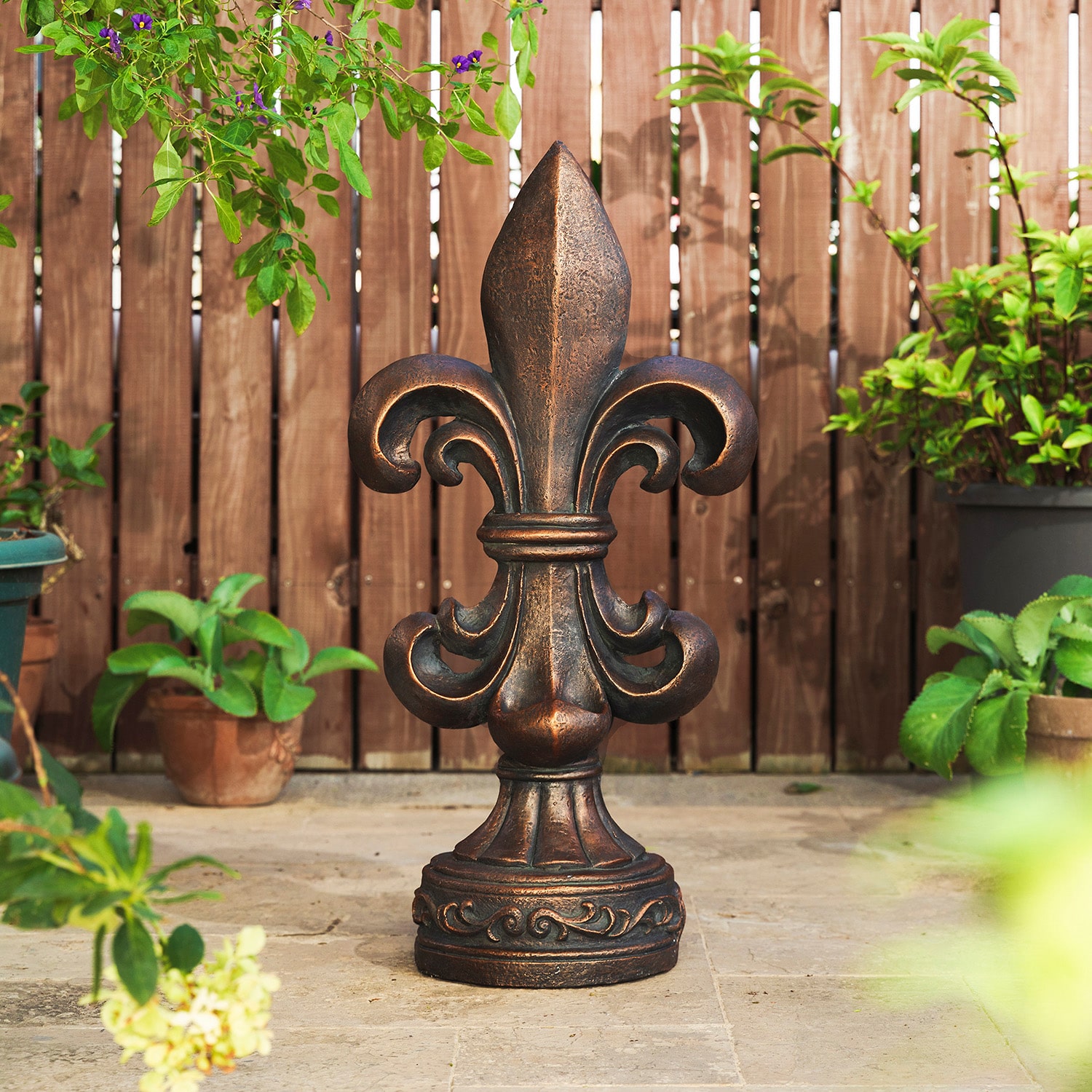 Glitzhome 27.25" MGO Bronze Garden Statue Figurine