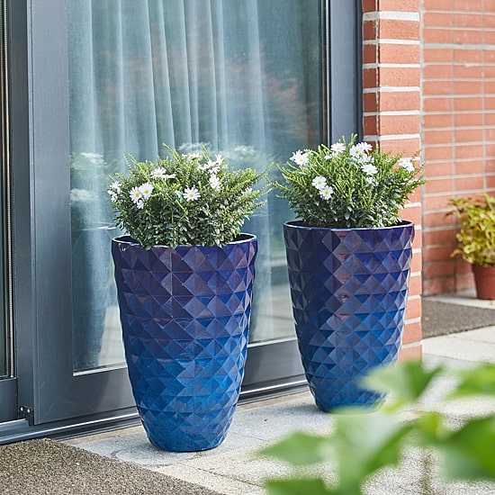 Glitzhome Set Of 2 Plastic Pot Planters