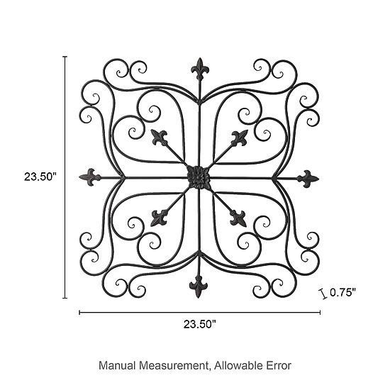 Glitzhome 23.5" Iron Floral Garden Wall Sign