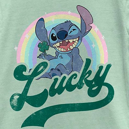Disney Collection Little & Big Kid Girls Crew Neck Short Sleeve Regular Fit Lilo & Stitch Graphic T-Shirt