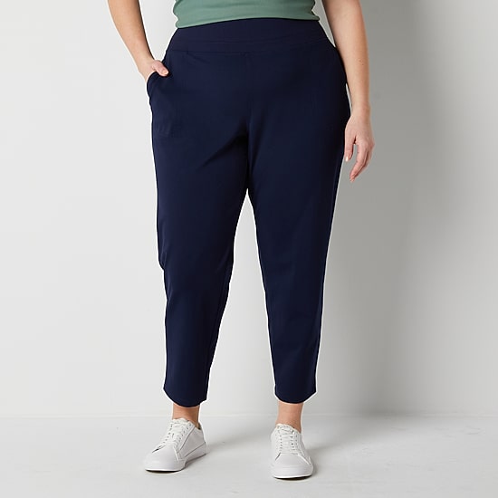 Stylus Womens Plus Tapered High Rise Pull-On Pant