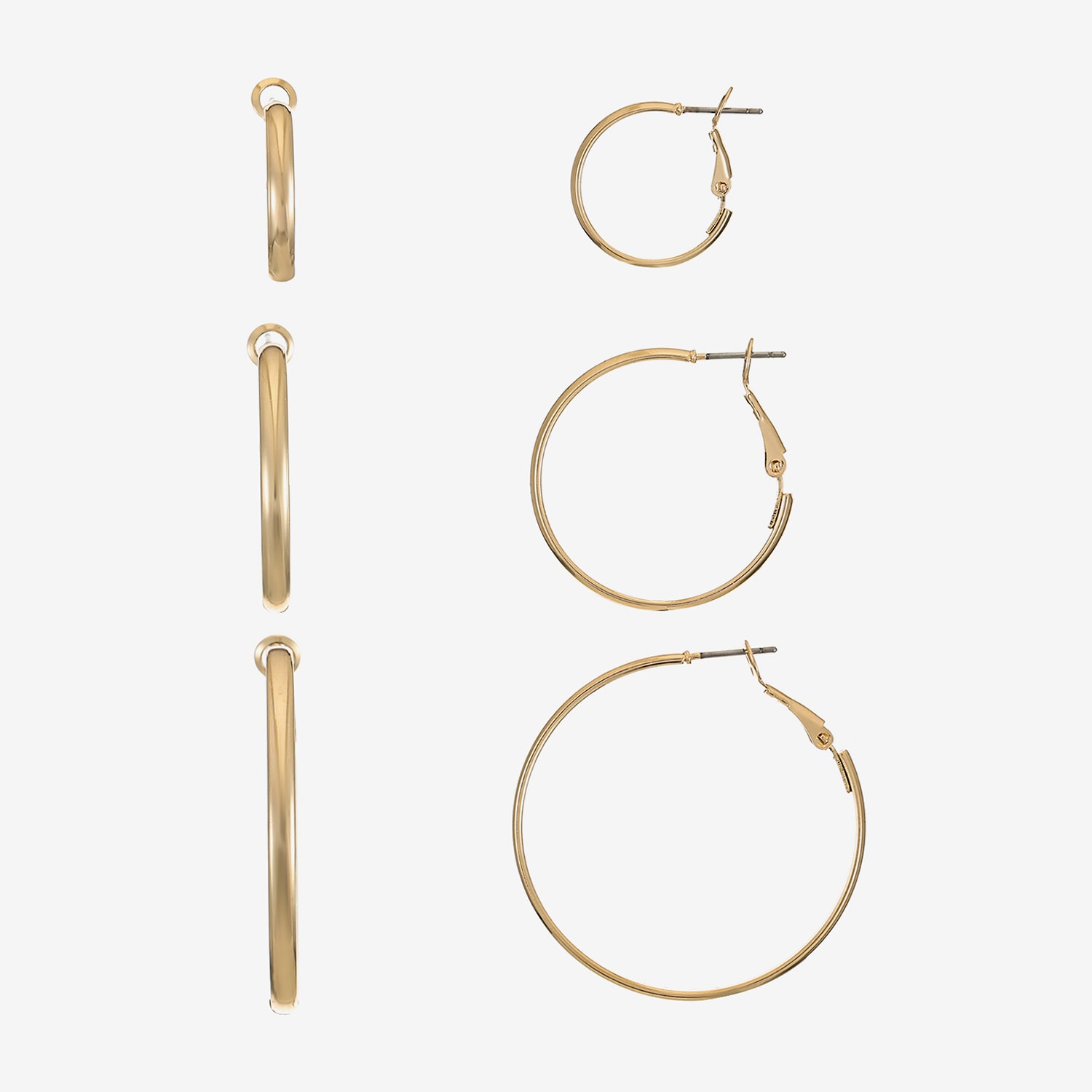 Liz Claiborne Hoop Womens Surgical Steel Hypoallergenic 3 Pair Earring Set