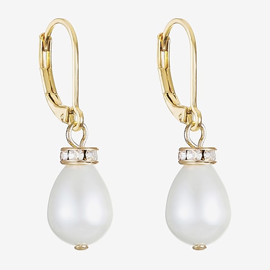 Monet Jewelry Womens Simulated Pearl Drop Earrings