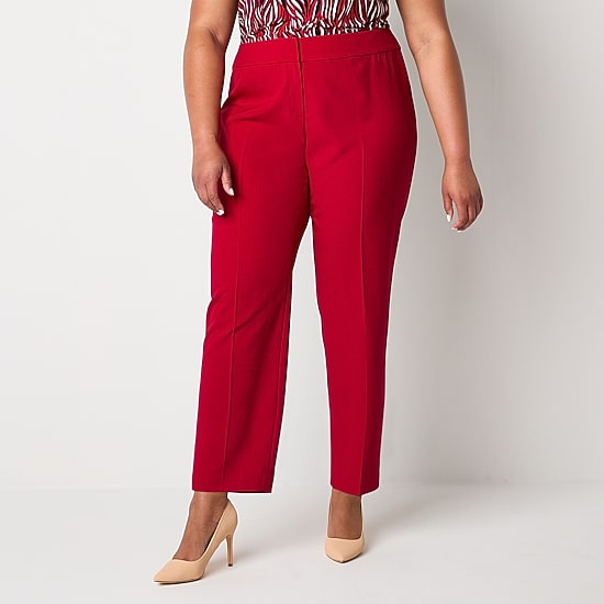 Black Label by Evan-Picone Womens Plus Classic Fit Straight Suit Pant
