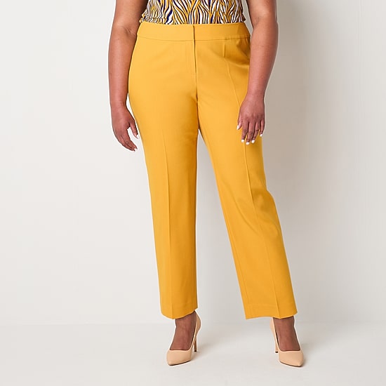 Black Label by Evan-Picone Womens Plus Classic Fit Straight Suit Pant