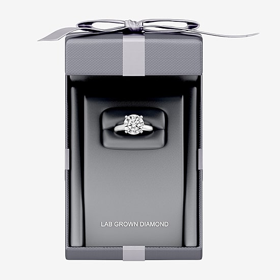  5 CT. Round Lab-Grown (F / VS1)  Diamond Solitaire Engagement Ring in 14k Gold