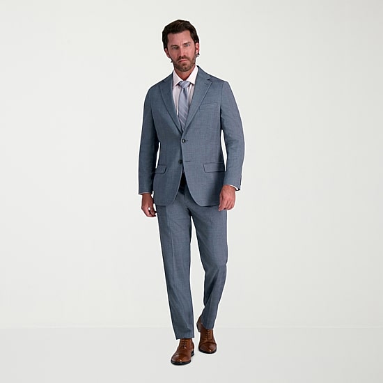 Haggar JMH Tailored Glen Plaid Mens Stretch Fabric Modern Fit Suit Jacket