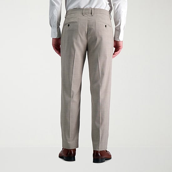 Haggar JMH Tailored Glen Plaid Mens Stretch Fabric Modern Fit Plaid Flat Front Suit Pant