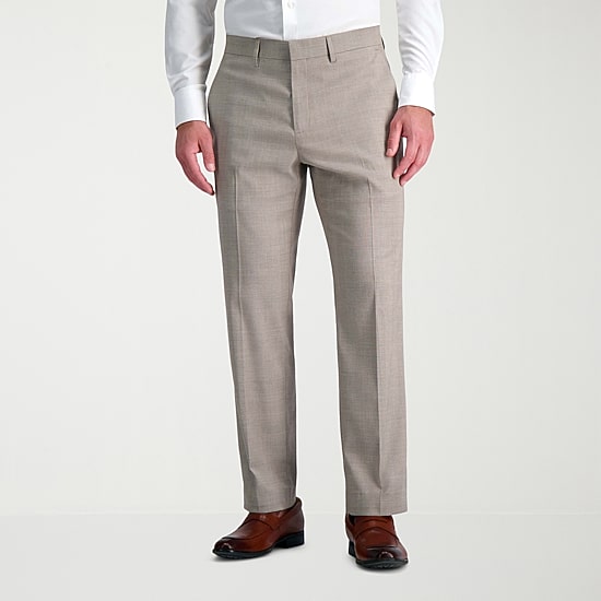 Haggar JMH Tailored Glen Plaid Mens Stretch Fabric Modern Fit Plaid Flat Front Suit Pant