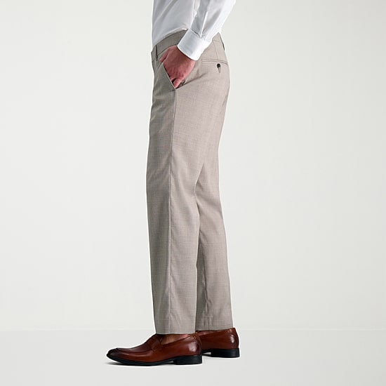 Haggar JMH Tailored Glen Plaid Mens Stretch Fabric Modern Fit Plaid Flat Front Suit Pant