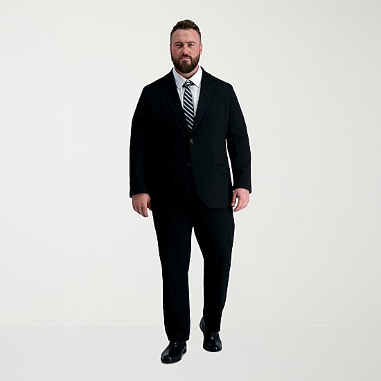 Haggar JMH Tailored Mens Big and Tall Stretch Fabric Modern Fit Flat Front Suit Pant