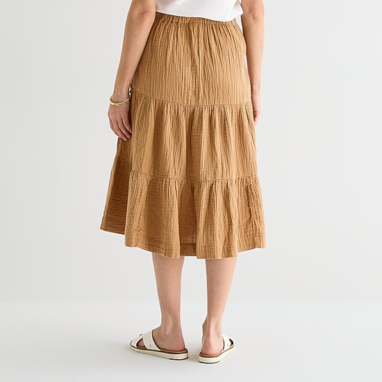 St. John's Bay Womens Tall Midi A-Line Skirt