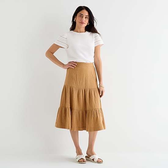 St. John's Bay Womens Tall Midi A-Line Skirt