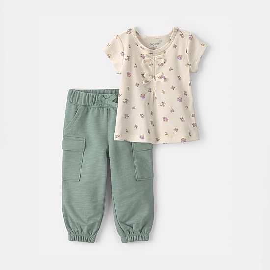 Carter's Baby Girls French Terry 2-pc. Pant Set