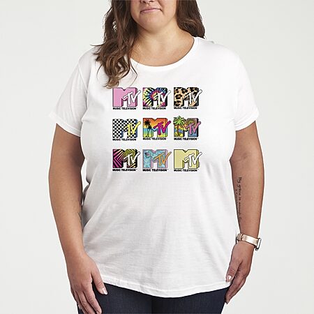 Tdwp Fashion Sketchbook Womens Plus Crew Neck Short Sleeve T-Shirt