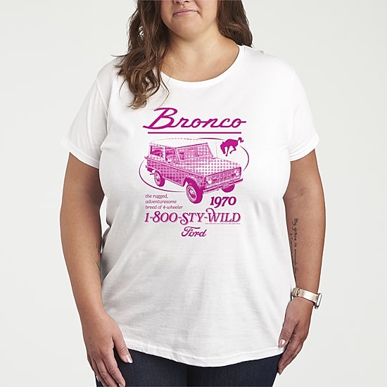 1970 Bronco Ad Womens Plus Crew Neck Short Sleeve T-Shirt