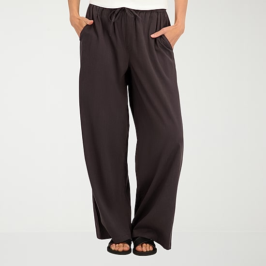 VOLCOM Womens Wide Leg Mid Rise Pull-On Pant