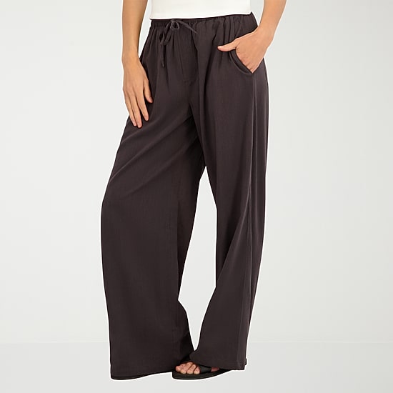 VOLCOM Womens Wide Leg Mid Rise Pull-On Pant
