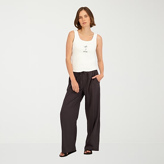 VOLCOM Womens Wide Leg Mid Rise Pull-On Pant