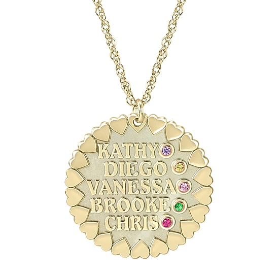 Personalized Child Name Birthstone Cubic Zirconia Pendant Necklace
