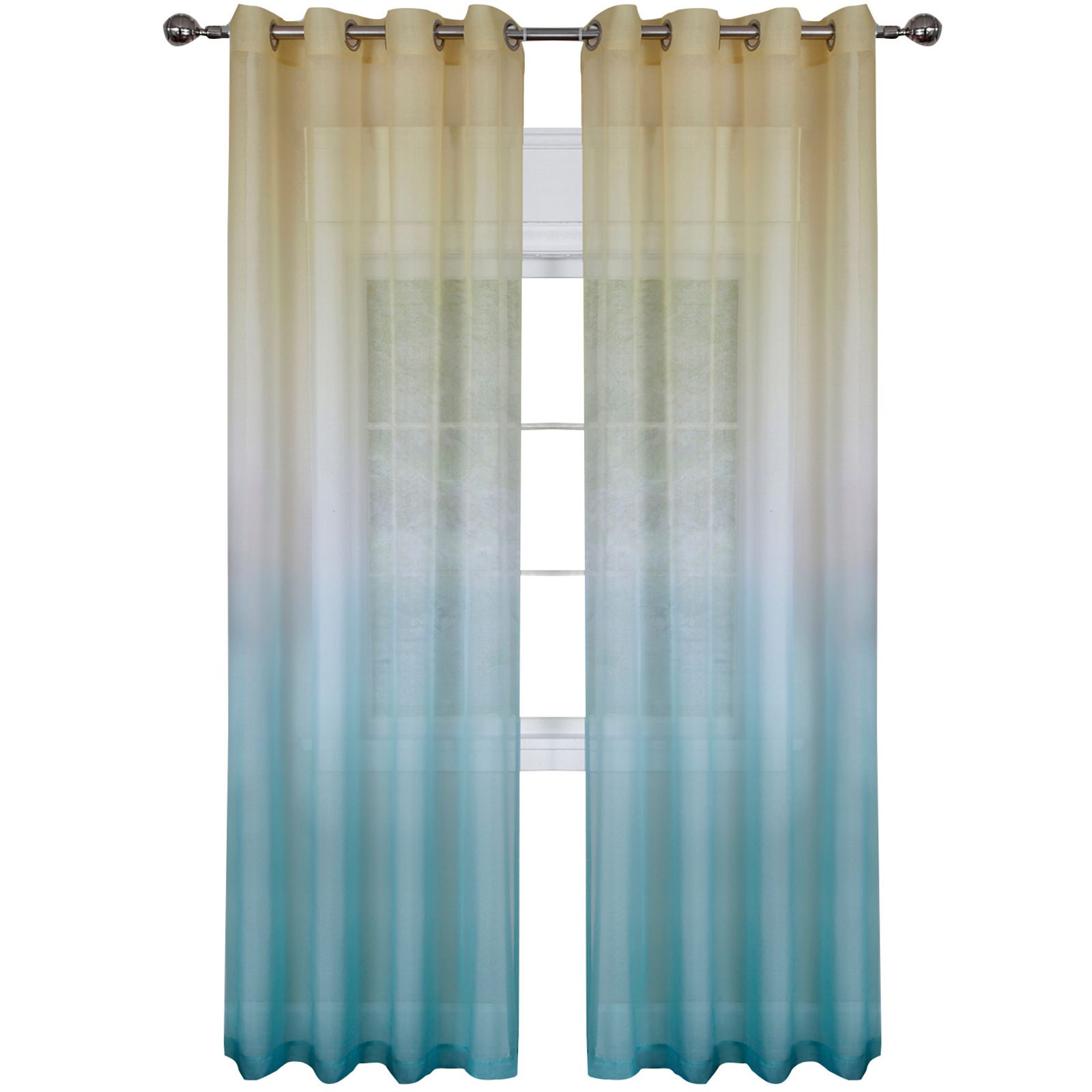 Rainbow Grommet Top Sheer Single Curtain Panel