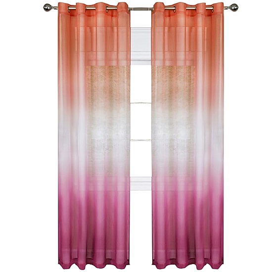 Rainbow Grommet Top Sheer Single Curtain Panel