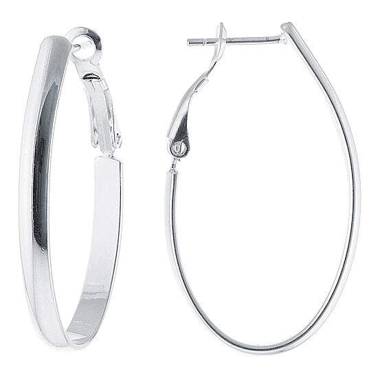 Silver Reflections Womens 40mm Hoop Earrings