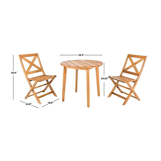 Safavieh Bruna Patio Collection 3-pc. Bistro Set Folding