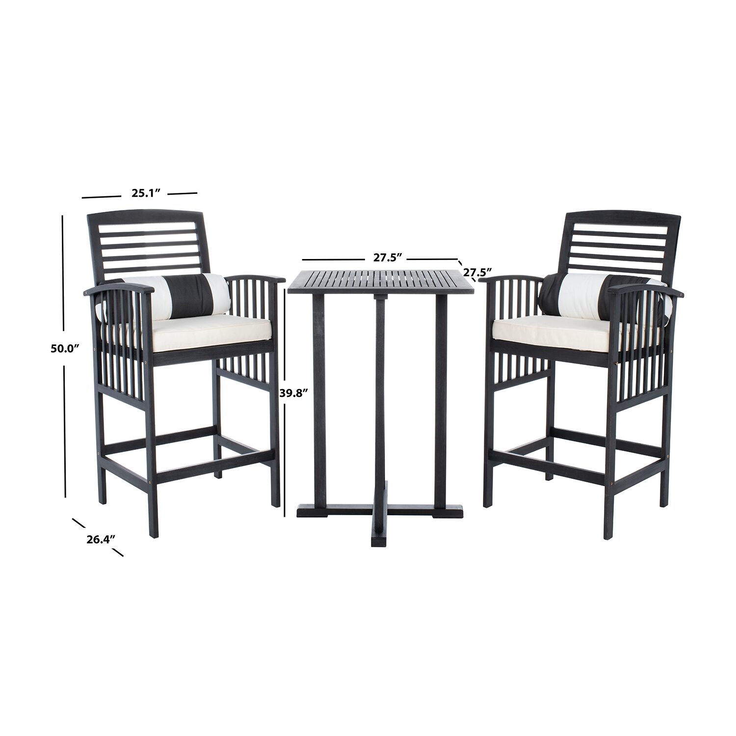 Safavieh Pate Patio Collection 3-pc. Bistro Set Folding