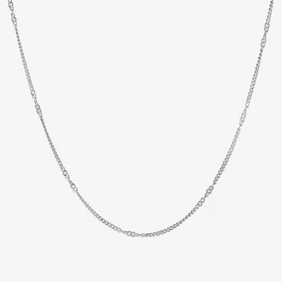 Silver Treasures Made In Italy Womens Sterling Silver 18 Inch Cable Chain Necklace