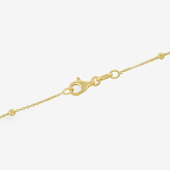 Silver Treasures Made In Italy Womens 14K Gold Over Silver 18 Inch Bead Chain Necklace