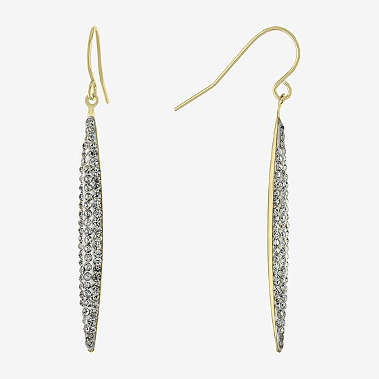 Sparkle Allure Womens Crystal 14K Gold Over Brass Drop Earrings