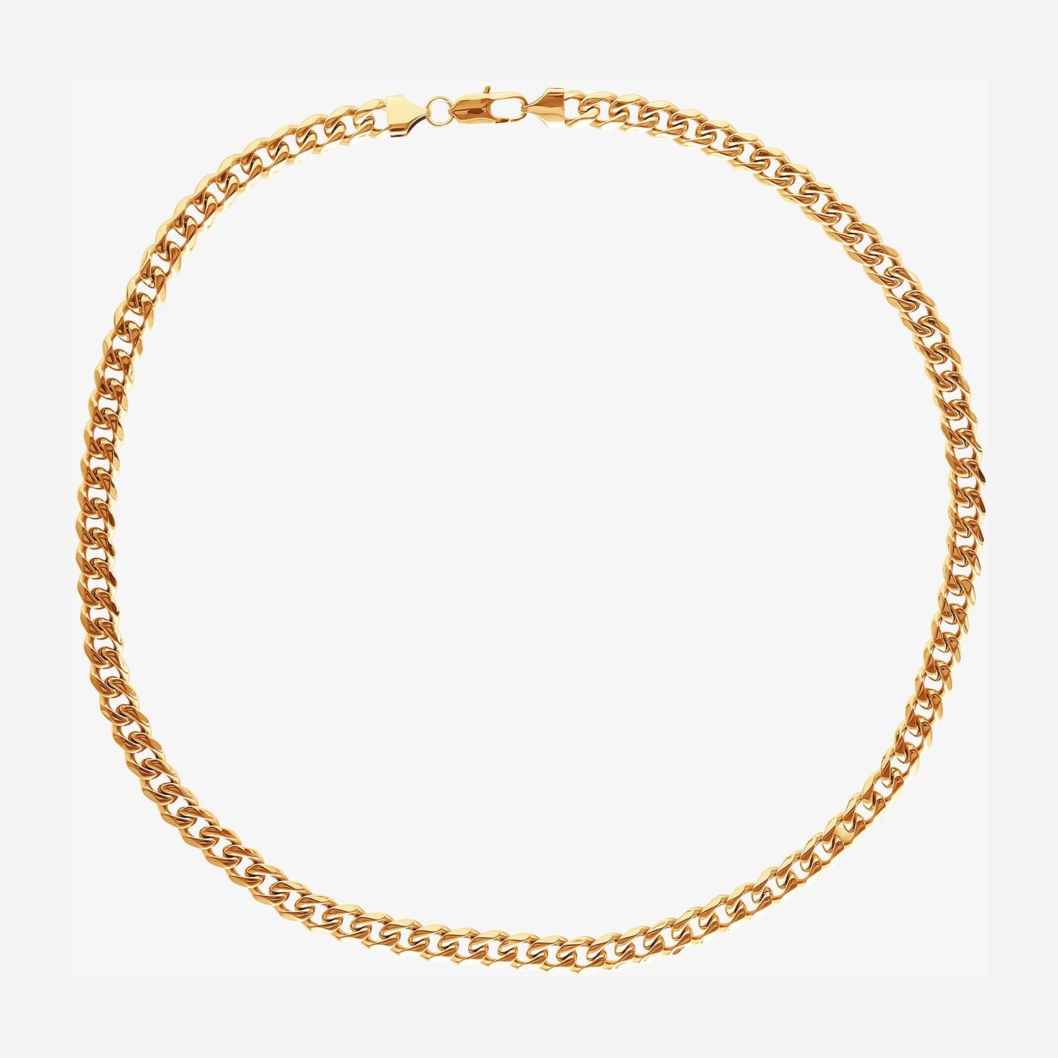 Shaquille O'Neal Xlg Yellow Stainless Steel Solid Curb Chain Necklace