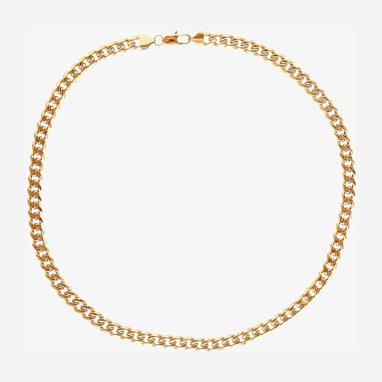 Shaquille O'Neal Xlg Yellow Stainless Steel Solid Curb Chain Necklace