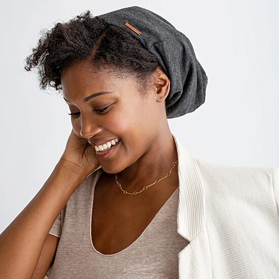 Grace Eleyae Gray Adjustable Slap | Satin Lined Cap Sleep Cap