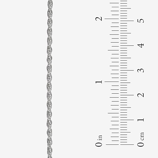 Sterling Silver 16” Diamond-Cut Rope Chain
