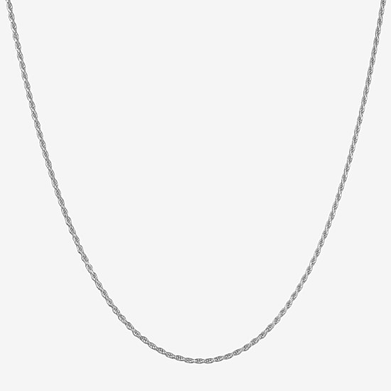 Sterling Silver 16” Diamond-Cut Rope Chain