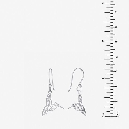 Silver Treasures Hummingbird Womens Sterling Silver Drop Earrings