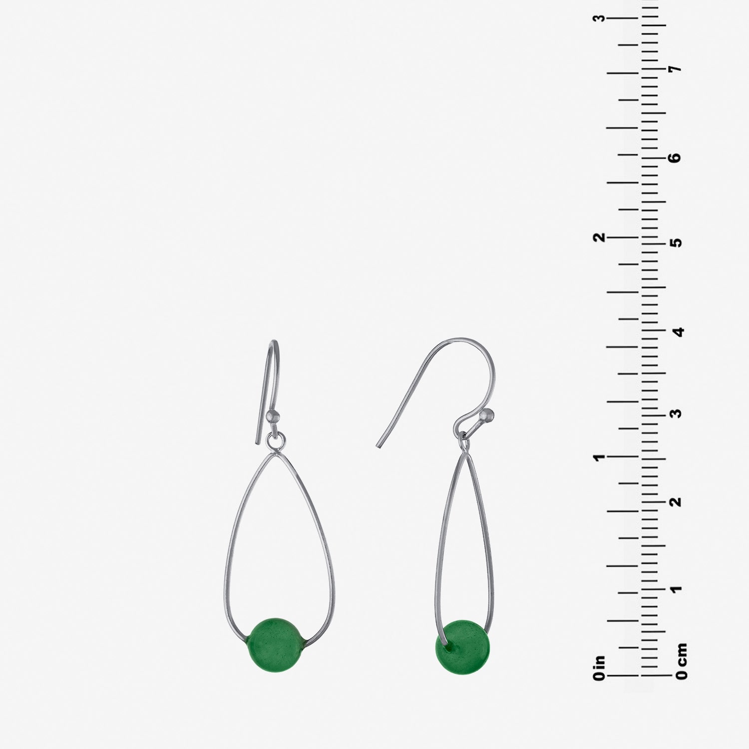 Silver Treasures Womens Green Aventurine Sterling Silver Drop Earrings