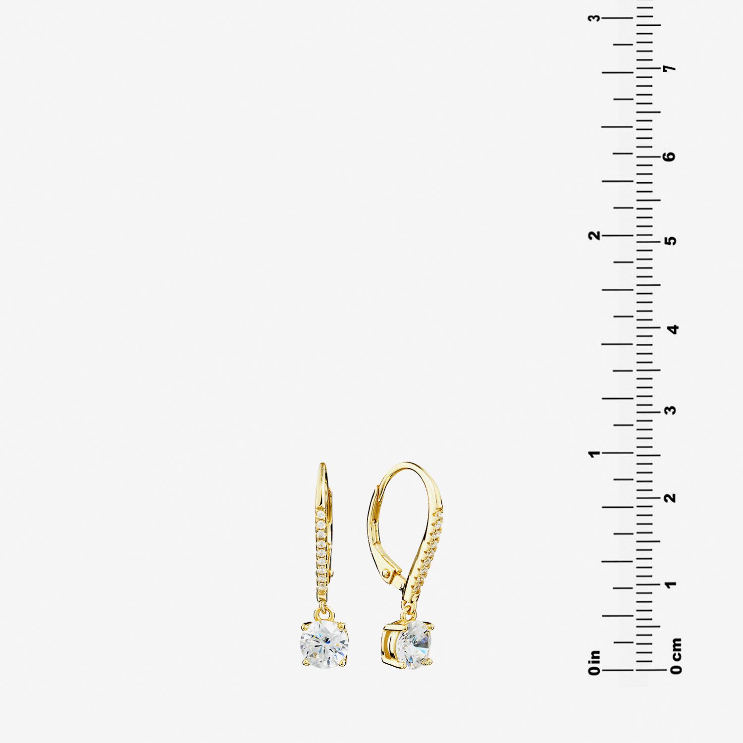 Silver Treasures Womens Cubic Zirconia 14K Gold Over Silver Drop Earrings