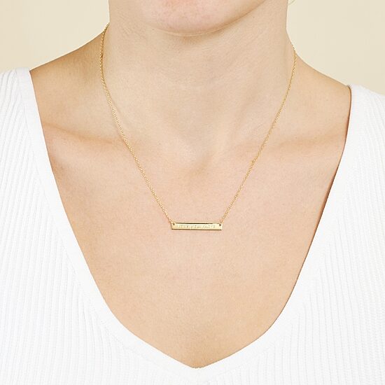 Silver Treasures Womens 14K Gold Over Silver Bar 16 Inch Pendant Necklace