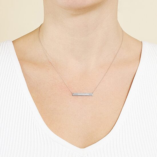 Silver Treasures Womens Sterling Silver Bar 16 Inch Pendant Necklace