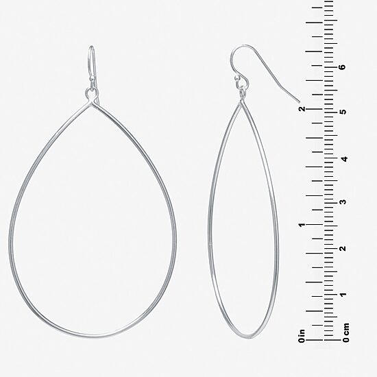 Silver Reflections Womens Pure Silver Over Brass Pear Drop Earrings