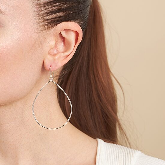 Silver Reflections Womens Pure Silver Over Brass Pear Drop Earrings