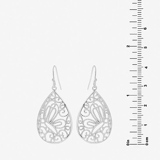 Silver Reflections Pure Silver Over Brass Pear Drop Earrings