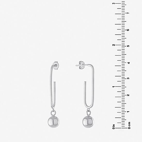 Silver Reflections Pure Silver Over Brass Drop Earrings