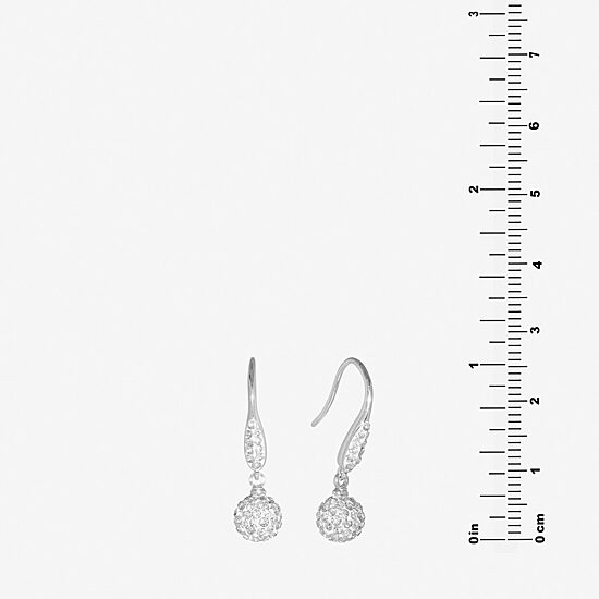 Sparkle Allure Womens Crystal Pure Silver Over Brass Drop Earrings