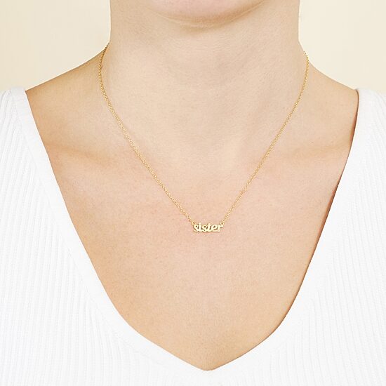 Silver Treasures Sister Womens 24K Gold Over Silver 16 Inch Pendant Necklace
