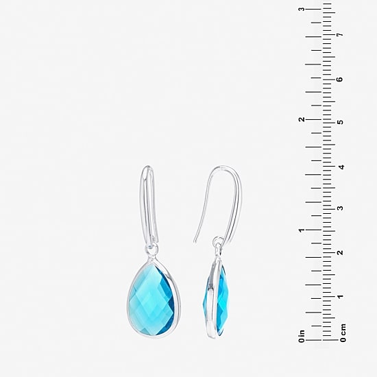 Sparkle Allure Womens Red Crystal Pure Silver Over Brass Drop Earrings
